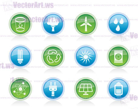 Ecology, energy and nature icons - Vector Icon Set