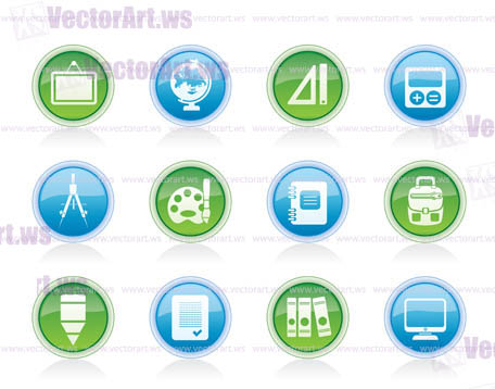 School and education icons - vector icon set