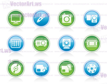 Media equipment icons - vector icon set