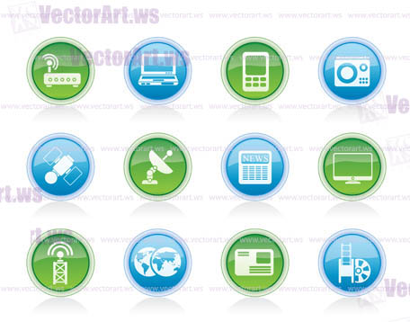 Business, technology  communications icons - vector icon set