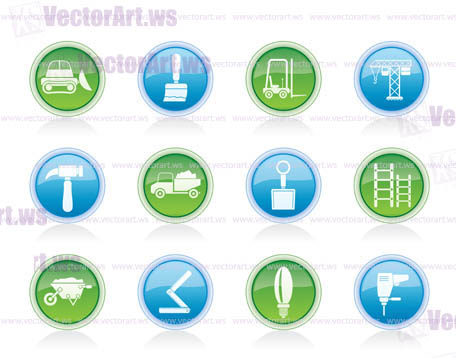 Building and Construction equipment icons - Vector Icon Set