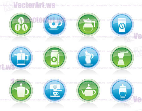 coffee industry signs and icons - vector icon set