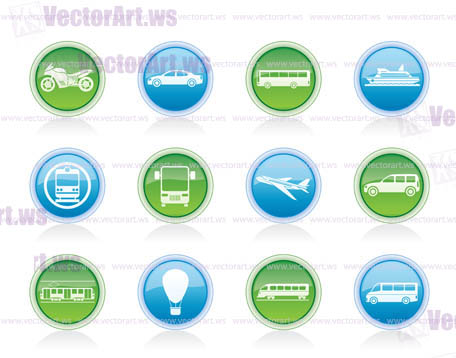 Travel and transportation of people icons - vector icon set