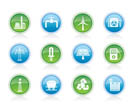 Power and electricity industry icons - vector icon set