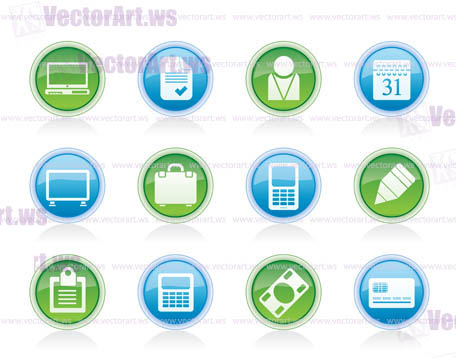 Business and office icons - vector icon set