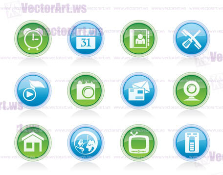 mobile phone and computer icons - vector icon set