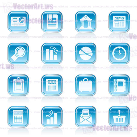Business and Office Realistic Internet Icons - Vector Icon Set 3