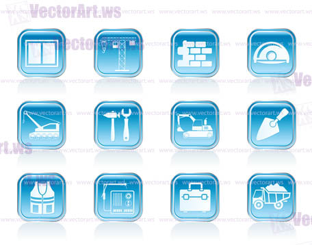 building and construction icons - vector icon set