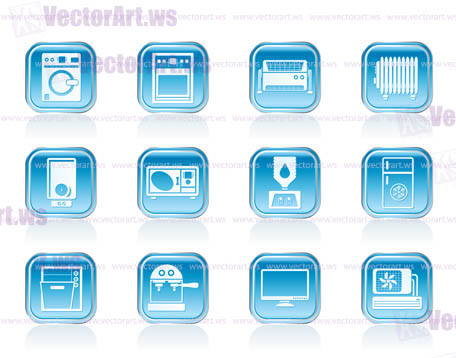 Home electronics and equipment icons - vector icon set