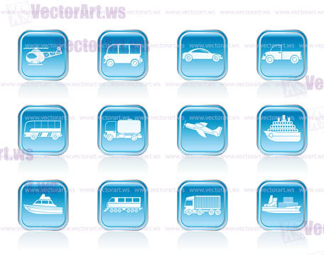 Travel and transportation icons - vector icon set