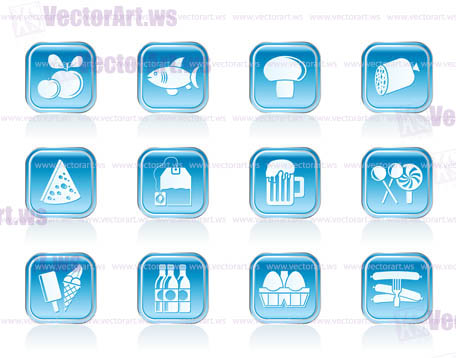 food, drink and shop icons - vector icon set