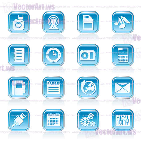 Phone Performance, Business and Office Icons - Vector Icon Set
