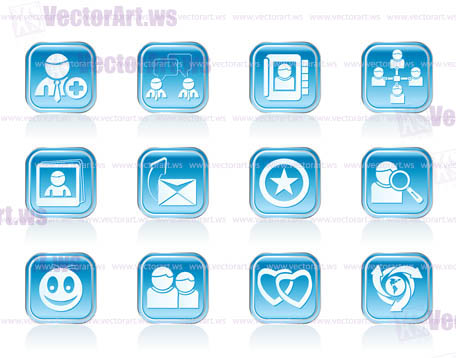 Internet Community and Social Network Icons - vector icon set