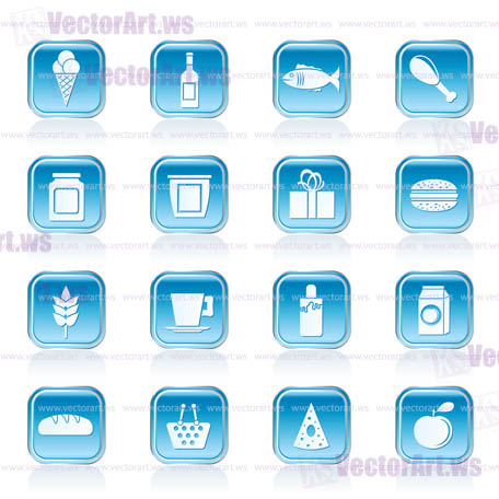 shop, food and drink icons - vector icon set