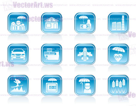 different kind of insurance and risk icons - vector icon set