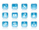 Wireless and communication technology icons - vector icon set