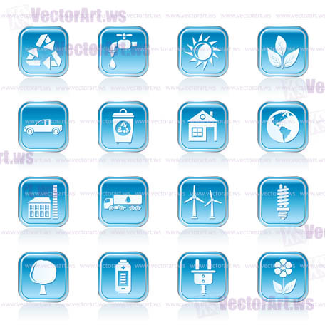 ecology and environment icons - vector icon set