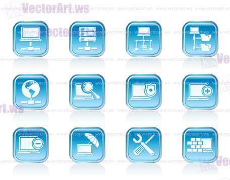 Network, Server and Hosting icons - vector icon set