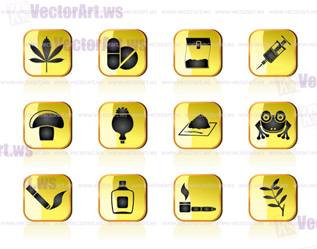 Different kind of drug icons - vector icon set