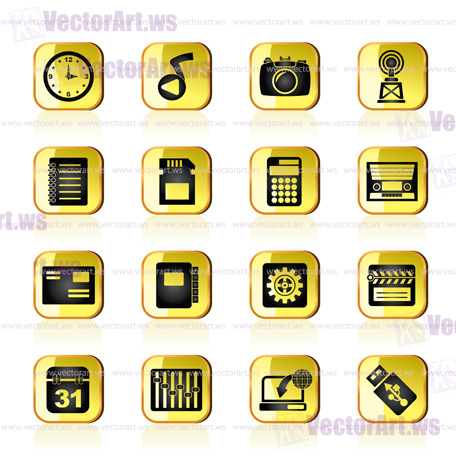 Phone Performance, Internet and Office Icons - Vector Icon Set