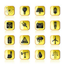 Power and electricity industry icons - vector icon set