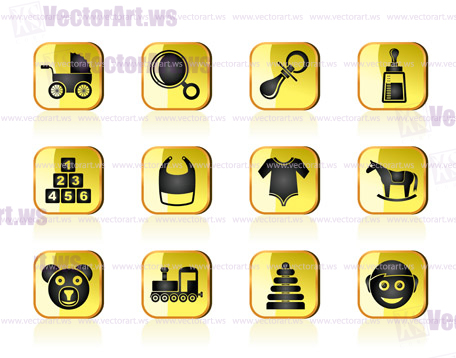 baby and children icons - vector icon set