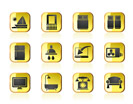 Hotel and motel room facilities icons - vector icon set