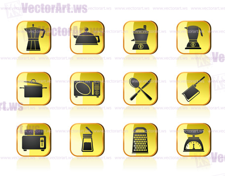 kitchen and household equipment icon - vector icon set