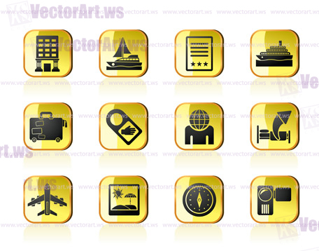 Travel, vacation and holidays icon - vector icon set