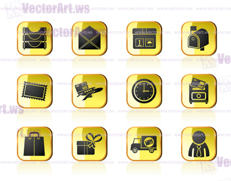 Post, correspondence and Office Icons - vector icon set