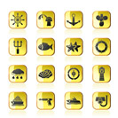 Marine and sea icons - vector icon set