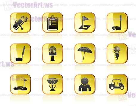 golf and sport icons - vector icon set