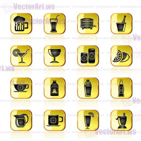 beverages and drink icons - vector  icon set