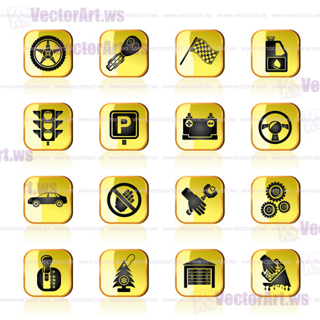 Car and transportation icons - vector icon set