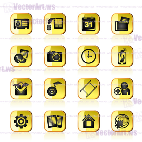 Mobile phone menu icons - vector icon set