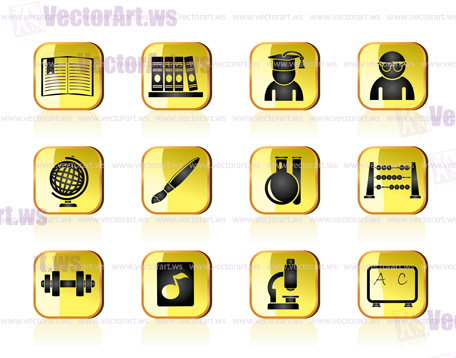 school and education icons - vector icon set