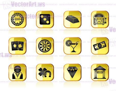 casino and gambling icons - vector icon set