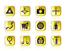 car and transportation equipment icons - vector icon set