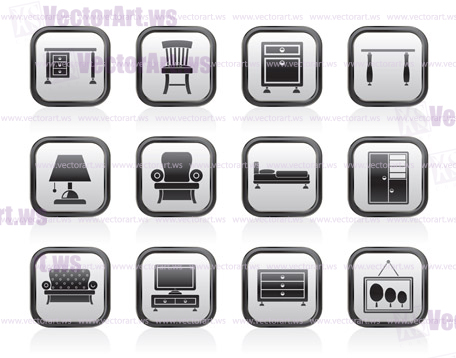 Home Equipment and Furniture icons - vector icon set