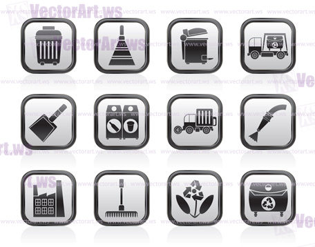 Cleaning Industry and environment Icons - vector icon set