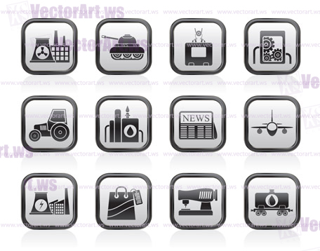 Business and industry icons - vector icon set