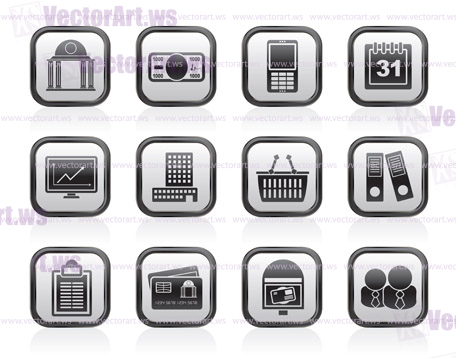 Business and finance icons - vector icon set