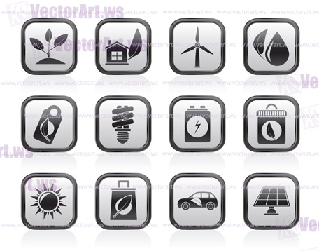 Green and Environment Icons - vector icon set