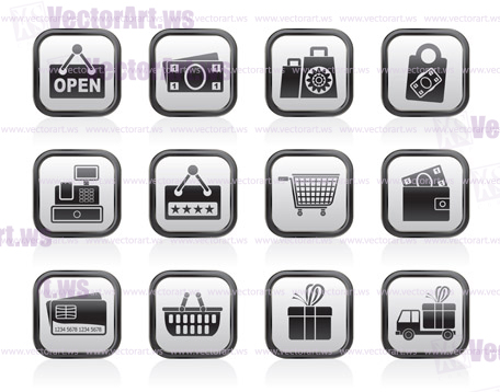 shopping and retail icons - vector icon set