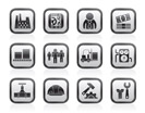 Business, factory and mill icons - vector icon set