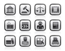 Justice and Judicial System icons - vector icon set