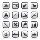 Army, weapon and arms Icons - vector icon set