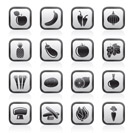 Different kind of fruit and vegetables icons - vector icon set