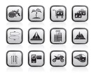Holiday travel and transportation icons - vector icon set