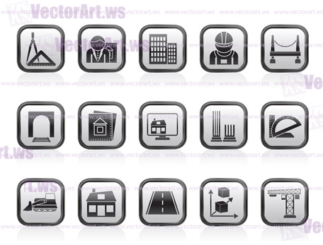 architecture and construction icons - vector icon set